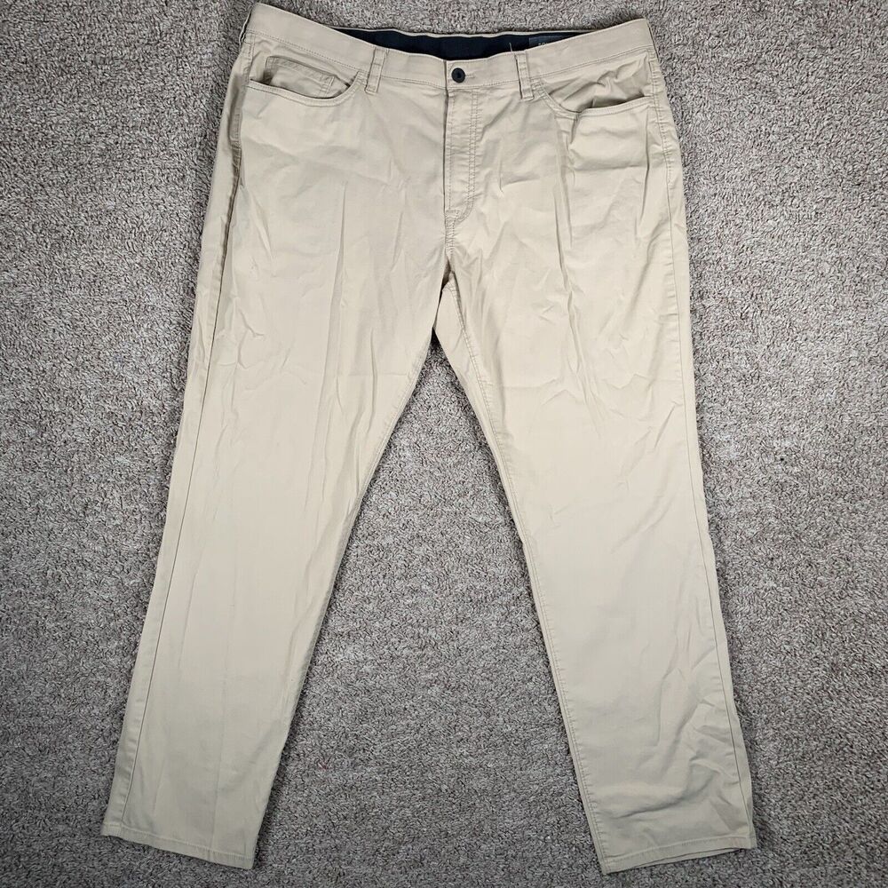 Bonobos Mens Chino Pants Light Beige Khaki Casual Flat Front Tapered